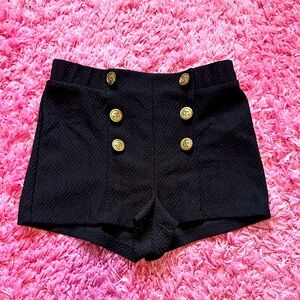 Forever 21 Black High Waist Shorts with Gold Accents